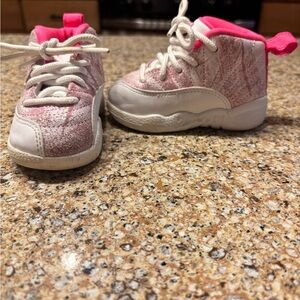 Jordan Kids Pink and White Sneakers